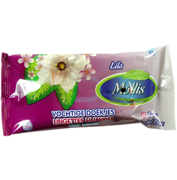 Mollis - Wet Wipes Lila 15 Stk.